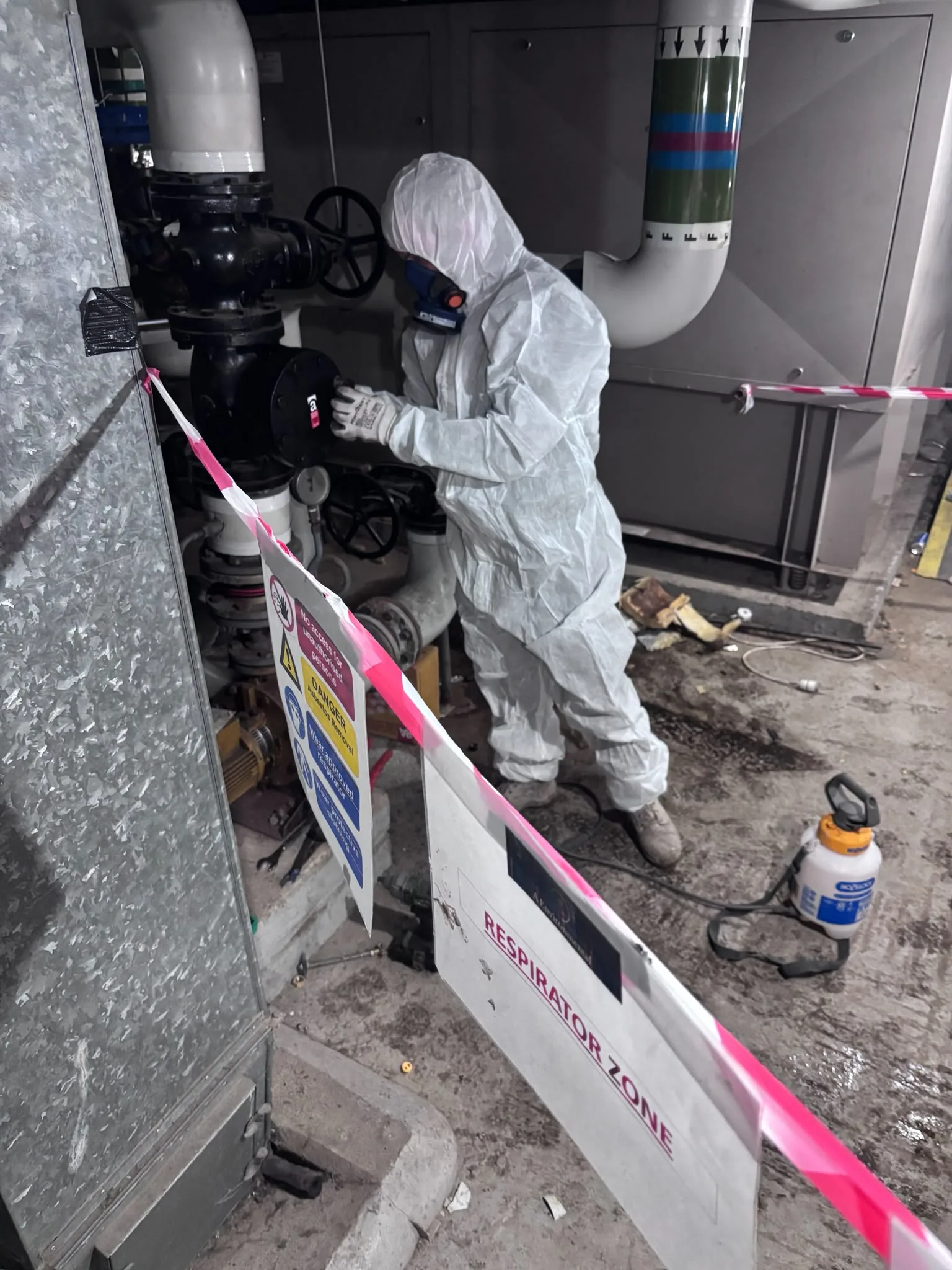 Asbestos artex removal from concrete soffit in Earl's Court